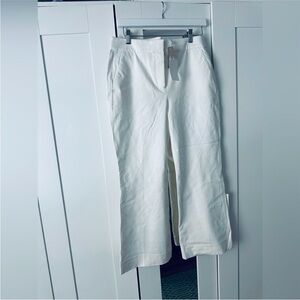 J. Crew White Cropped Trouser with Wide-Legs Women’s Size 10 NWT